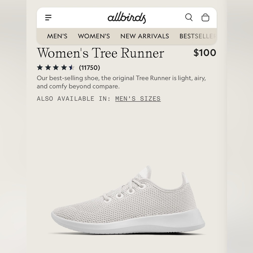Allbirds Women’s Tree Runner - White